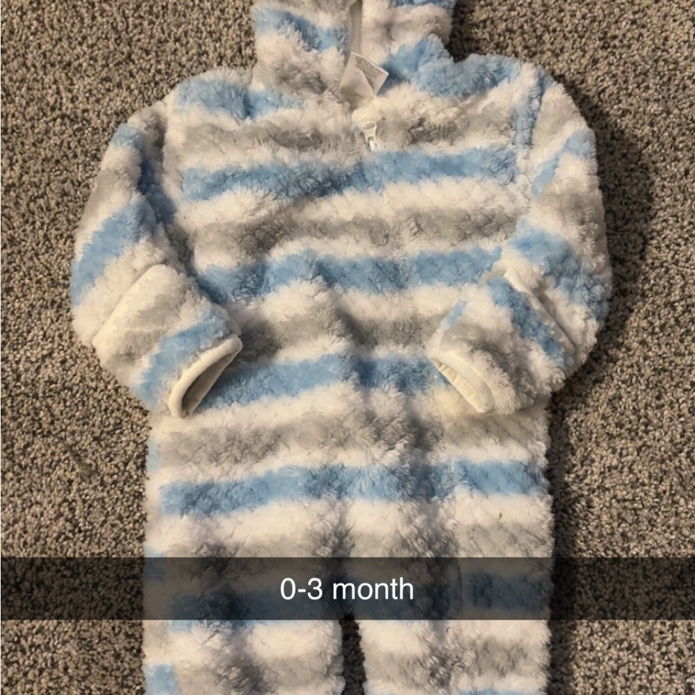 Striped Fleece Baby Onesie